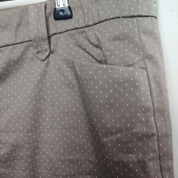 $Khakis &co brown white elongated dot cropped ankle elastic stretch pants Size18 - Picture 3 of 12